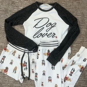 PJ SALVAGE Dog Lover 3 piece pajama set - size XS